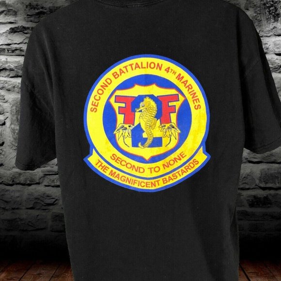 Second Battalion 4TH Marines Black Shirt - Picture 1 of 7